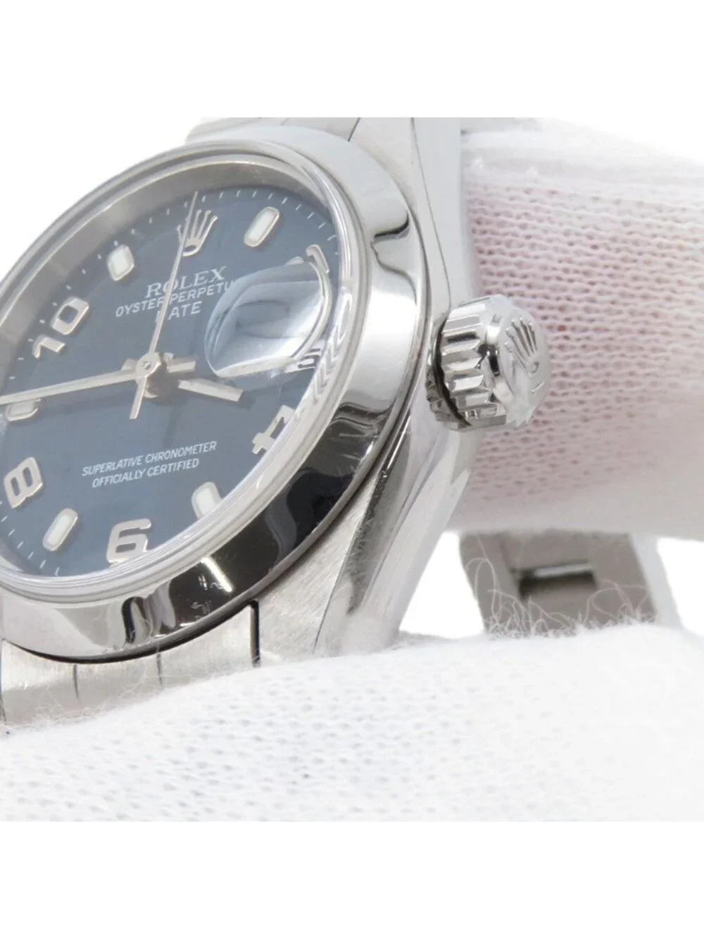Rolex Oyster Perpetual Date P Number Watch Blue Dial Tobi Arabia